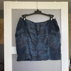 Blue camo mini skirt